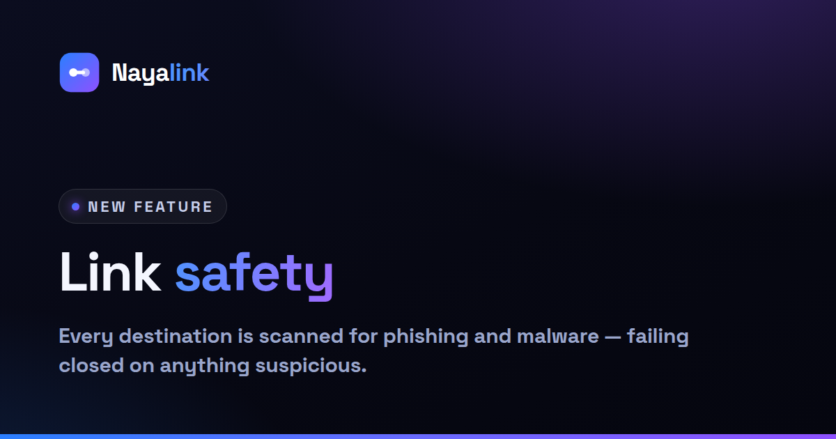 Link safety: automatic phishing & malware scanning ๐ก๏ธ